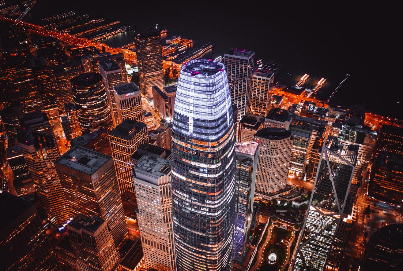 Salesforce Tower SF at Night