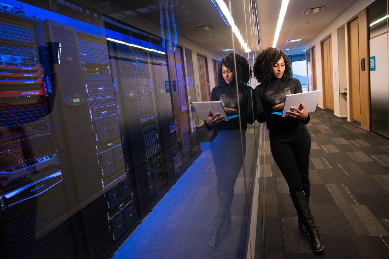 IT Woman Securing Email Server